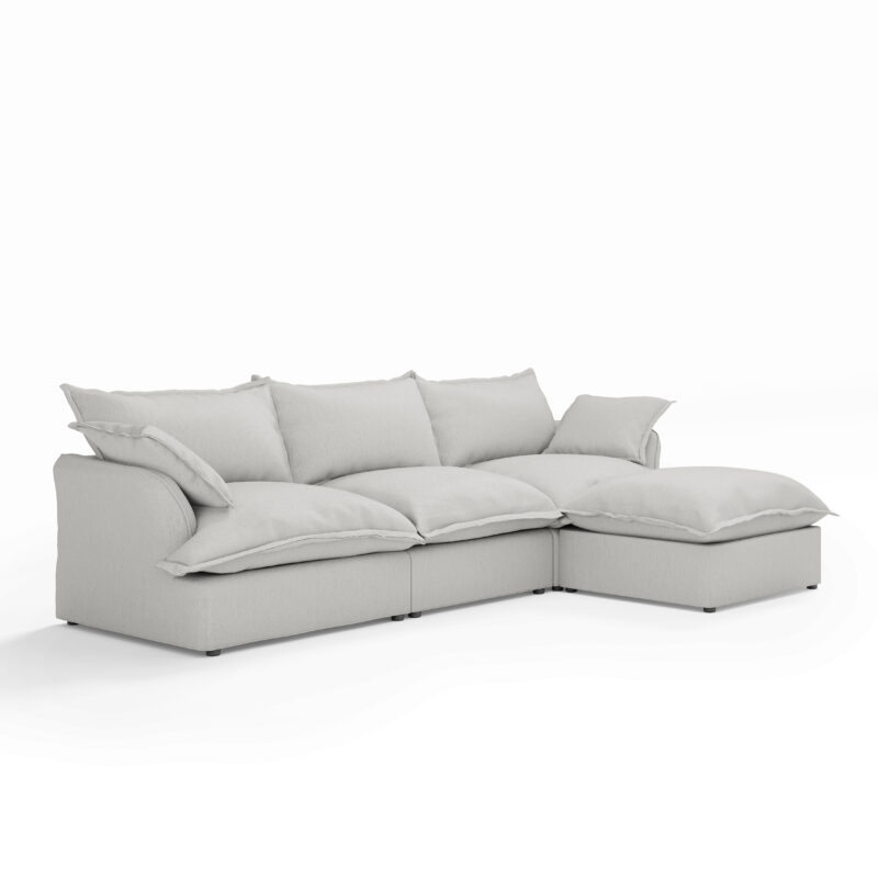 l shape light gray kova modular sofa modern style