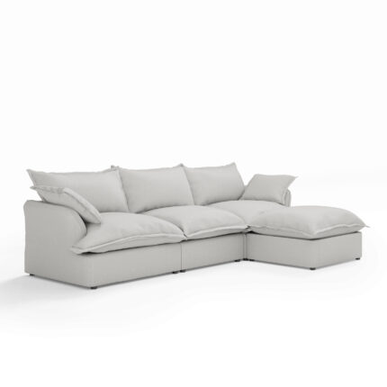l shape light gray kova modular sofa modern style